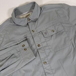 Duck Camp Men's XL Lightweight Nylon Vented Hunting Fishing Shirt Gray LS100